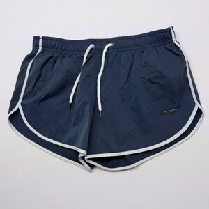 Parke & Ronen Navy Blue Athletic Running Shorts White Size M